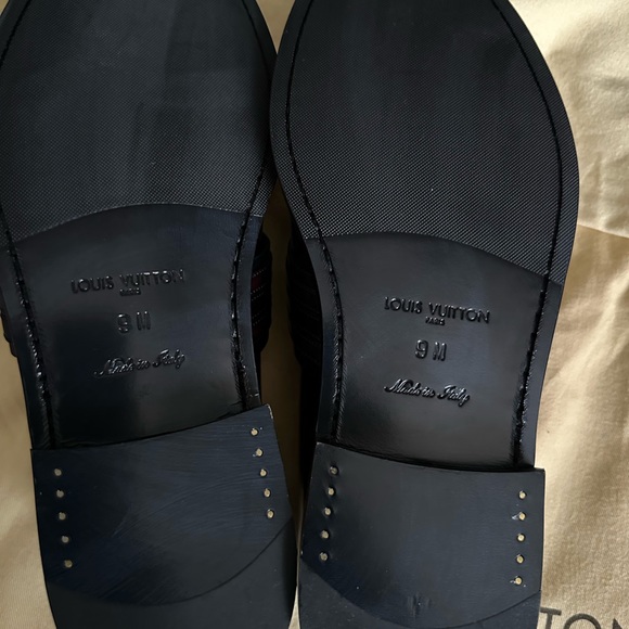 Louis Vuitton Men’s Loafer 9UK/10US Black Burgundy Leather Brand New Never Worn - Picture 5 of 13